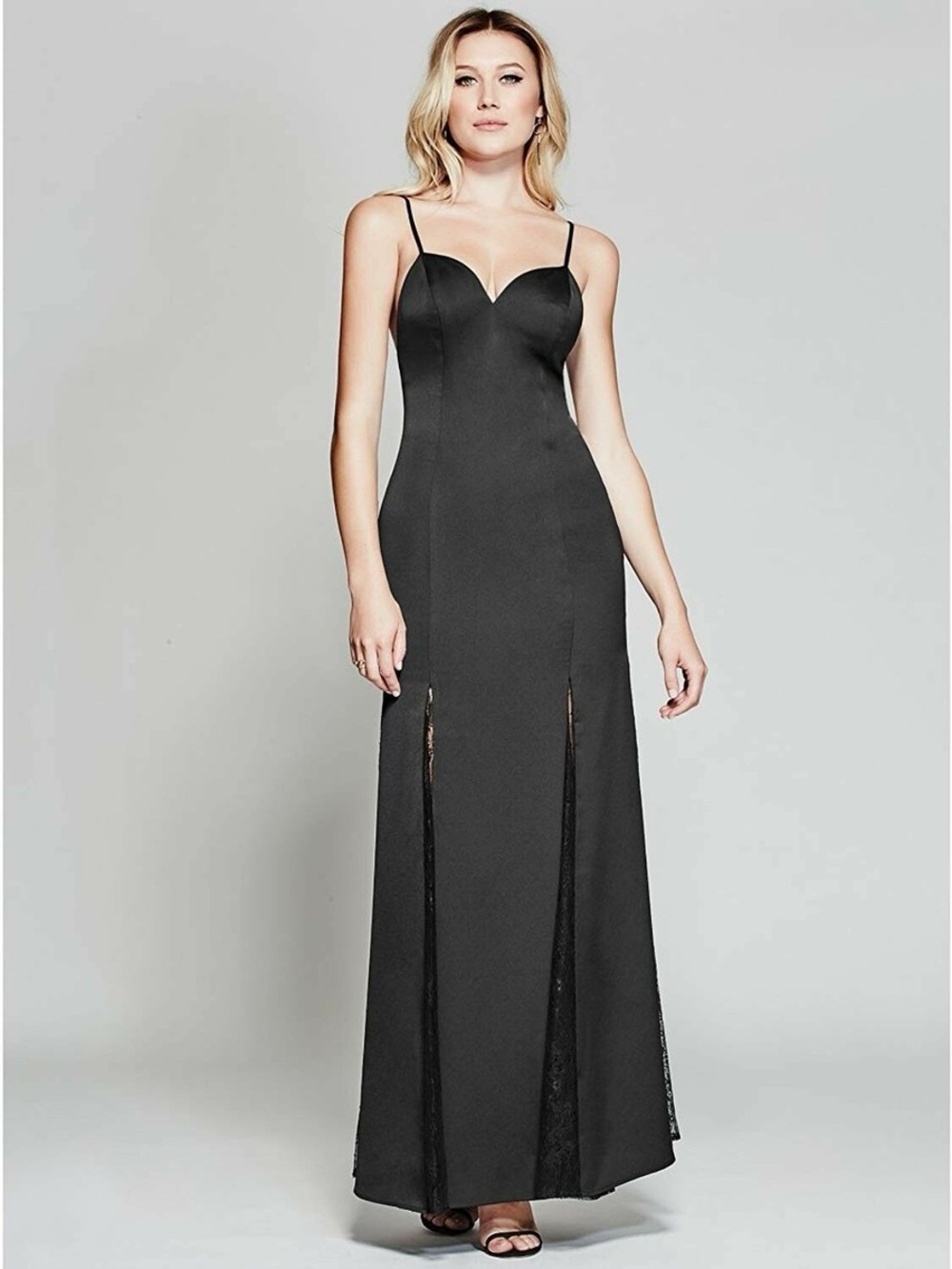Marciano Black Maxi Dress with Lace Insets